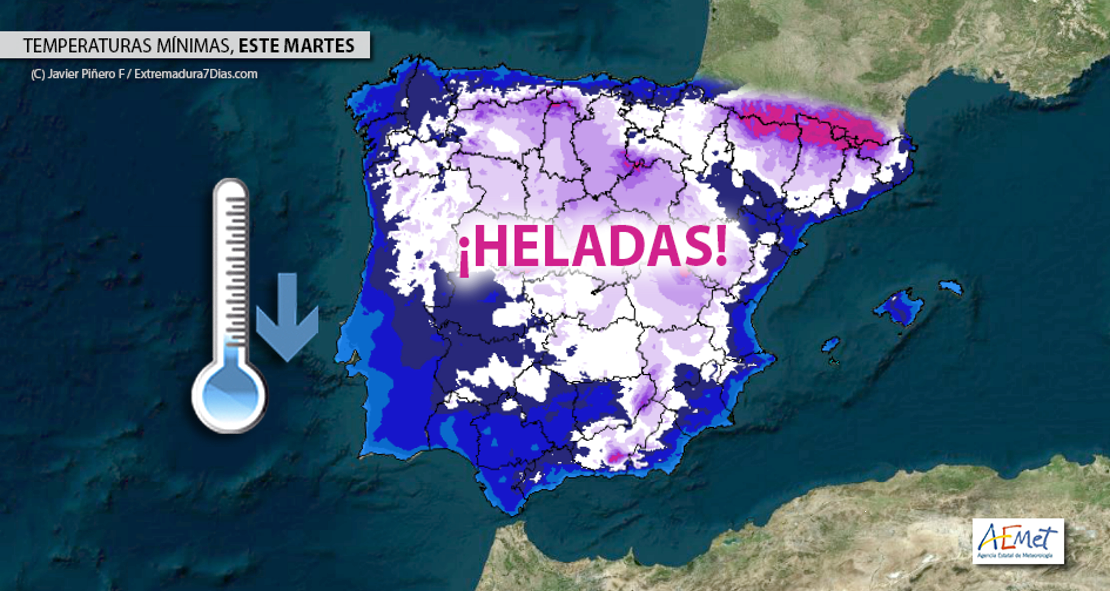 Las heladas volverán a generalizarse los próximos días en la península