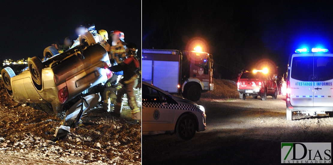 Accidente grave y vuelco en la zona de &#39;Las Crispitas&#39; (Badajoz)