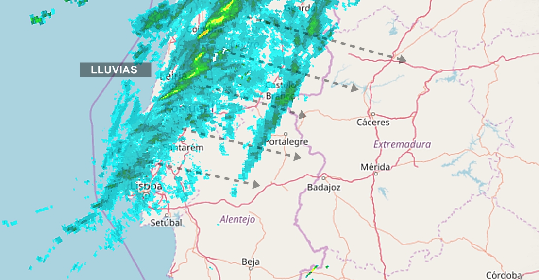 Tarde lluviosa en Extremadura, pero, ¿lloverá esta noche?