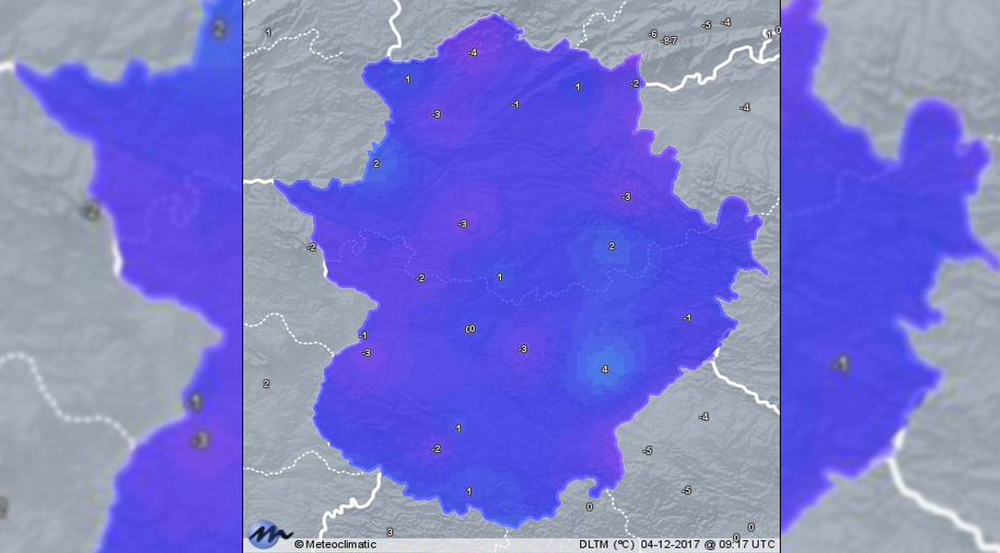 Extremadura amanece con temperaturas de hasta cinco grados bajo cero