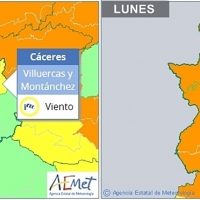 Activados avisos ante el fuerte viento que afectará a Extremadura