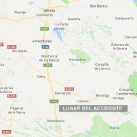 Herida grave tras volcar con su coche en Llerena