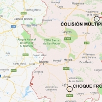Choque frontal y colisión múltiple en Zafra y en Navalmoral