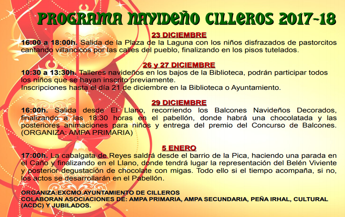 Concurso de balcones y chocolatadas entre las actividades navideñas de Cilleros