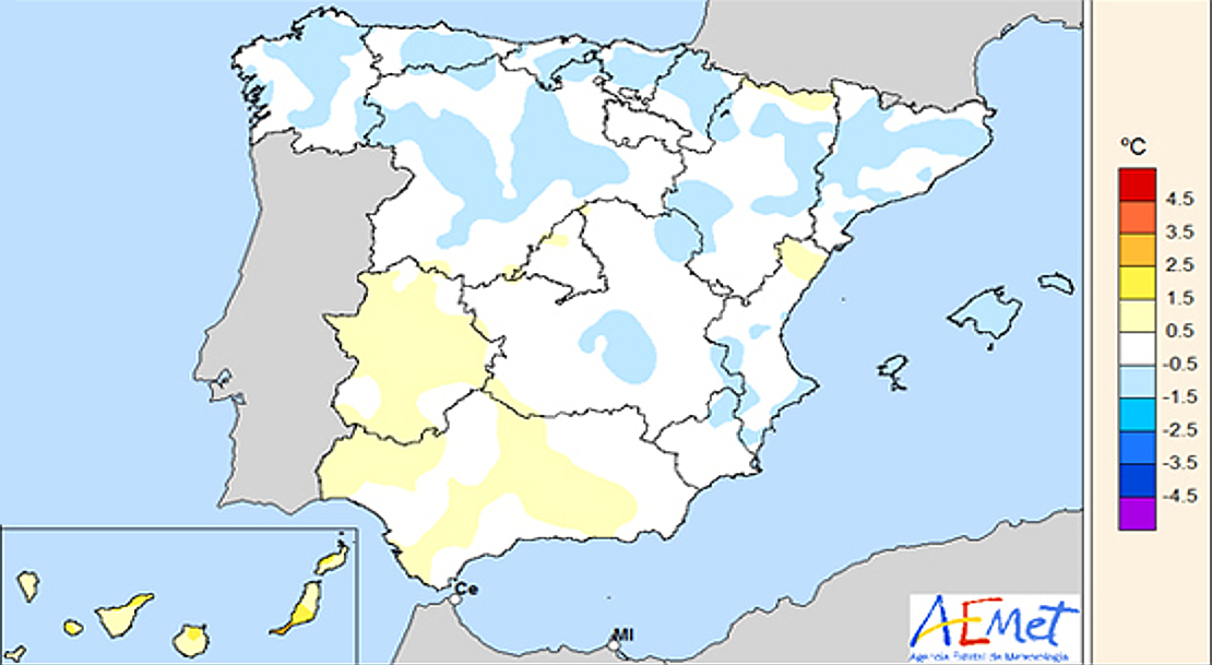 Noviembre en España, muy seco en lluvias y normal en temperaturas