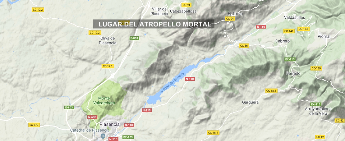 Atropello mortal en el norte de Cáceres