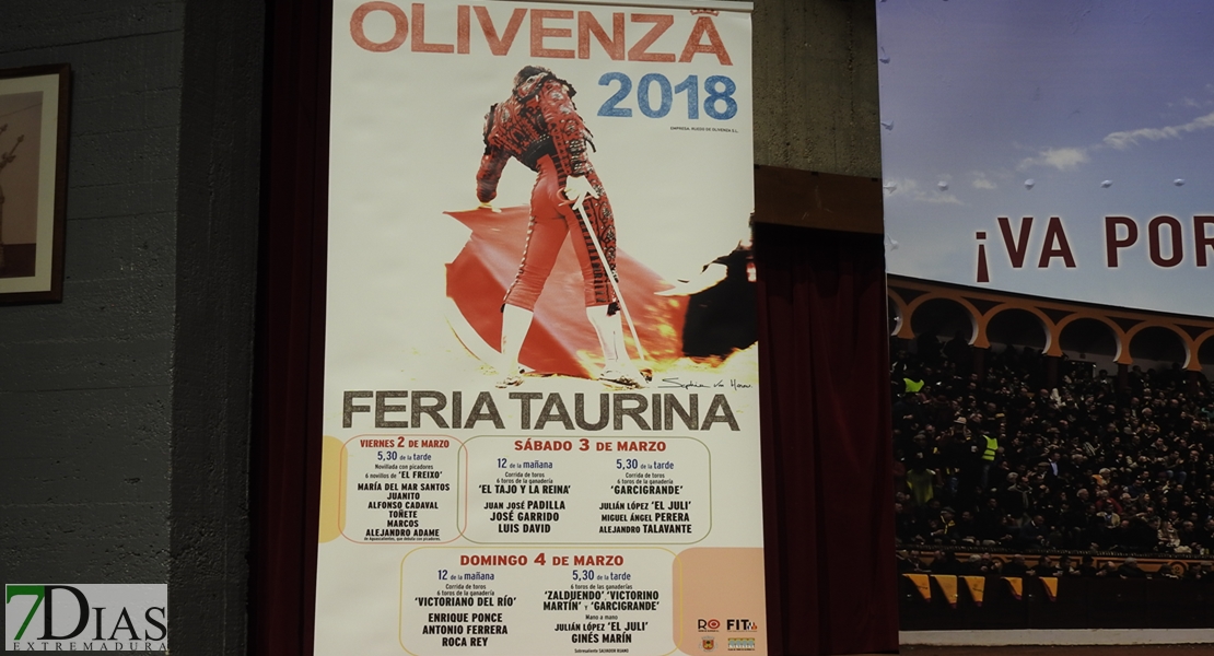 Presentado el cartel de la Feria Taurina de Olivenza 2018