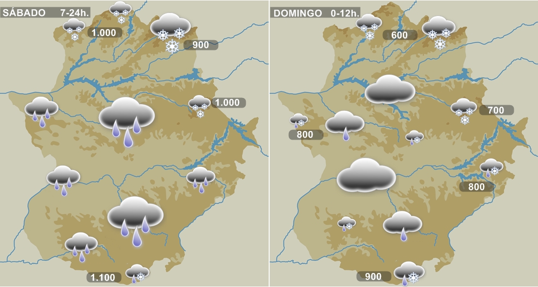 Nuevo fin de semana de lluvia y nieve en Extremadura