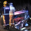 Accidente con vuelco en la carretera de Olivenza a Badajoz