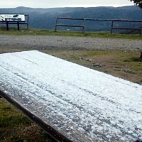 Así nieva en Salvatierra de los Barros (Badajoz)