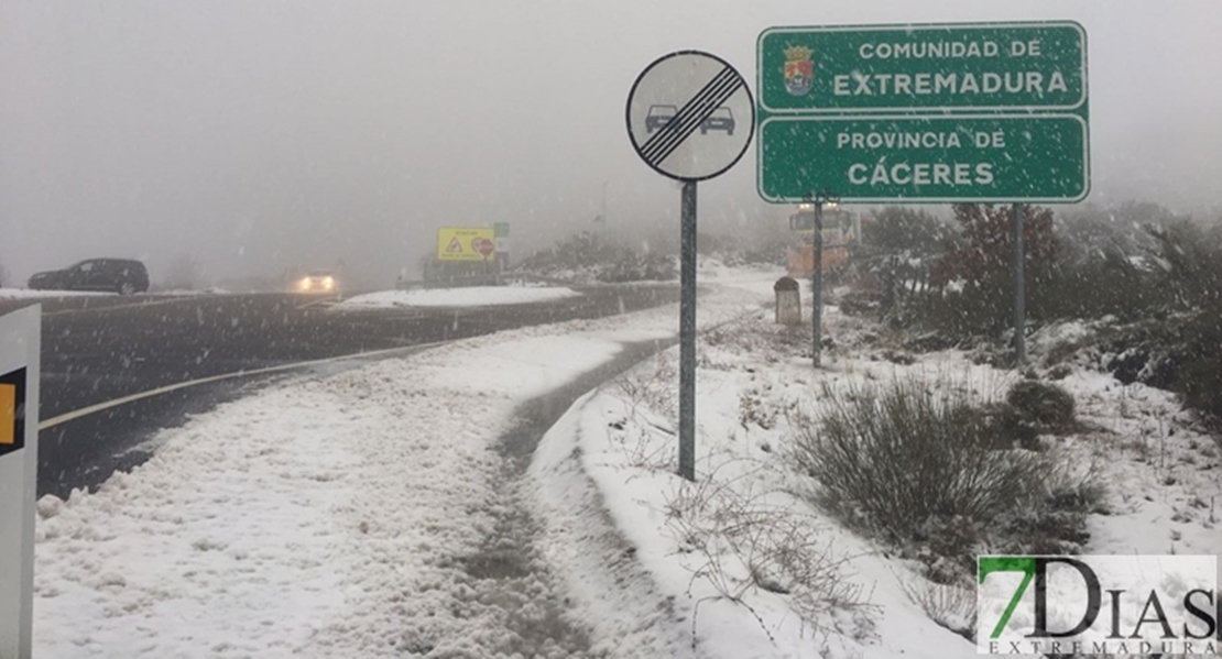 Alerta amarilla por nevadas en el norte de Cáceres