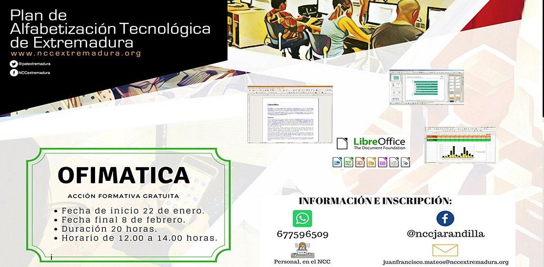 Cursos gratuitos de informática en Jarandilla