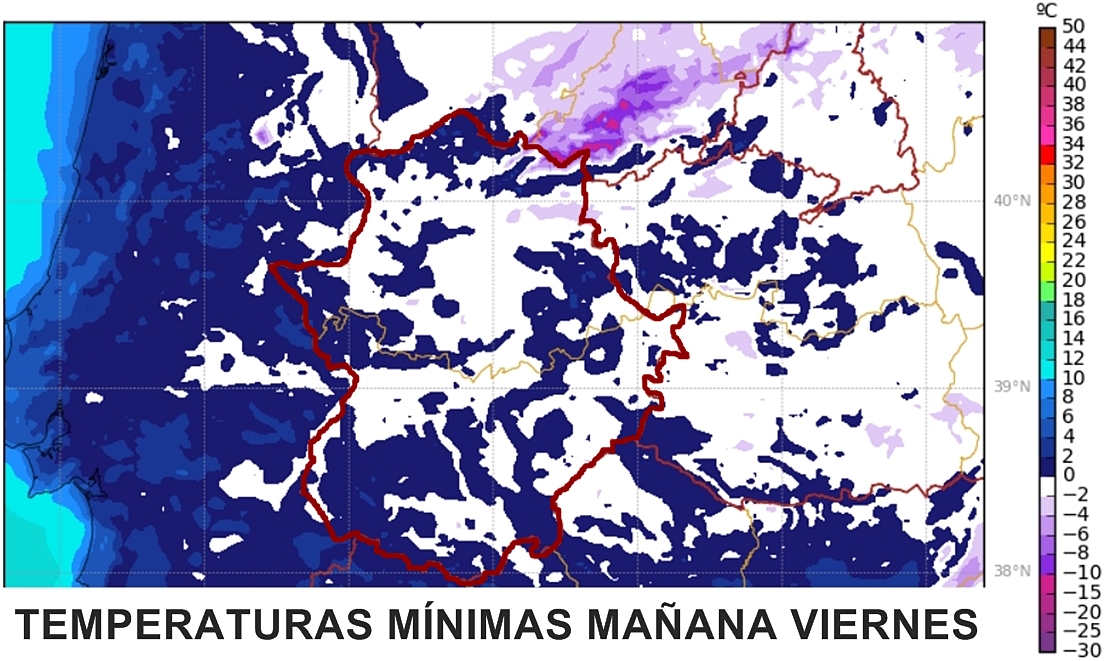 Toda Extremadura se levantará mañana bajo cero