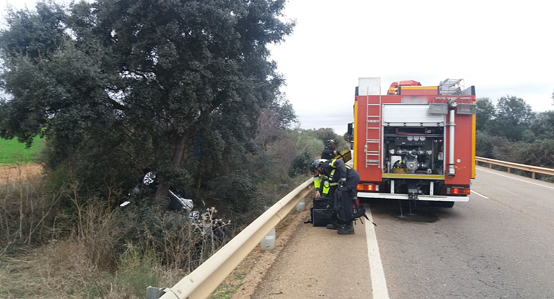 Cuatro heridos en un accidente en la carretera Badajoz – Almendralejo