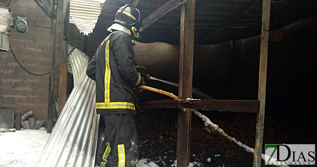 Los bomberos sofocan durante cinco horas un grave incendio en San Vicente de Alcántara