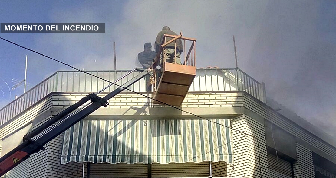 Cinco personas intoxicadas por humo en el incendio de una vivienda