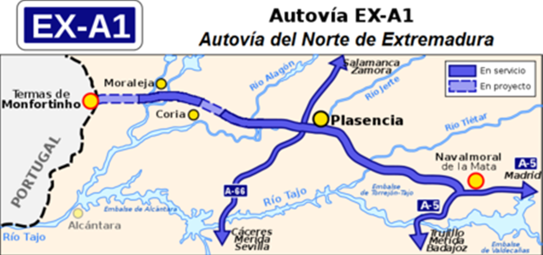 Ciudadanos pide que la autovía del norte de Cáceres llegue hasta Portugal