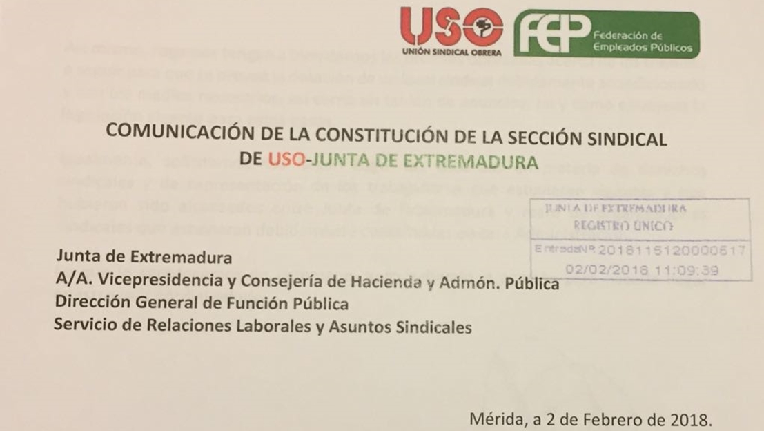 USO se constituye en sección sindical para defender al personal de la Junta