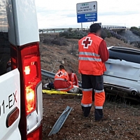 Herido en un accidente de tráfico en la provincia de Badajoz