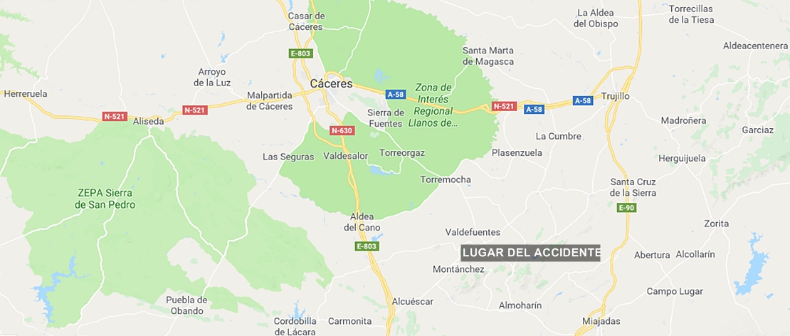 Un hombre resulta herido al caer de un parapente en Montánchez