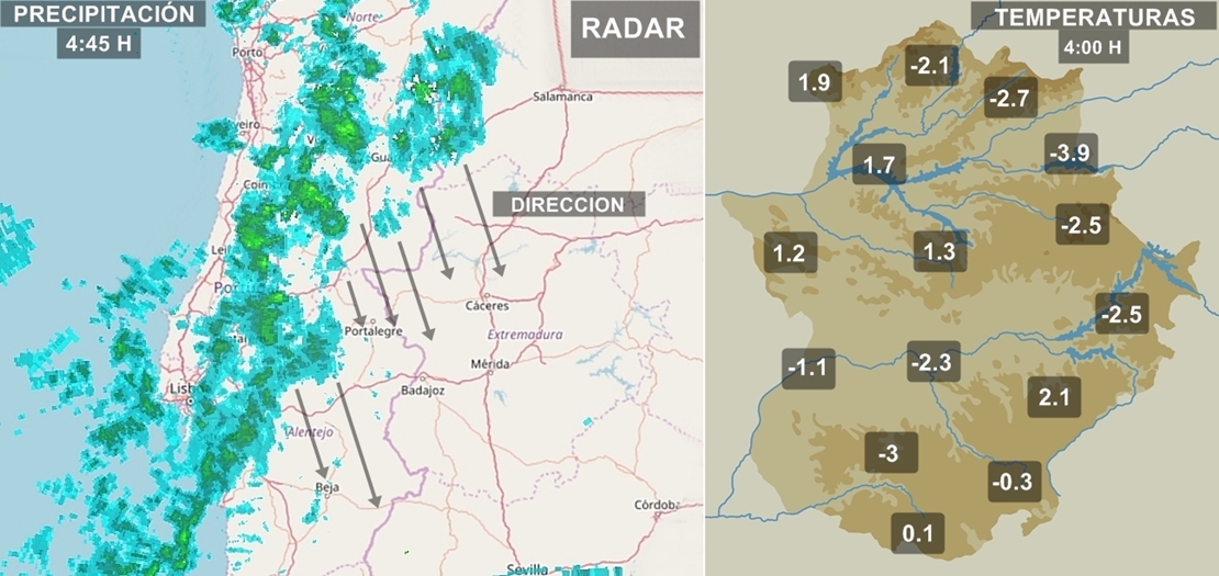 Se acercan precipitaciones y las temperaturas son muy bajas