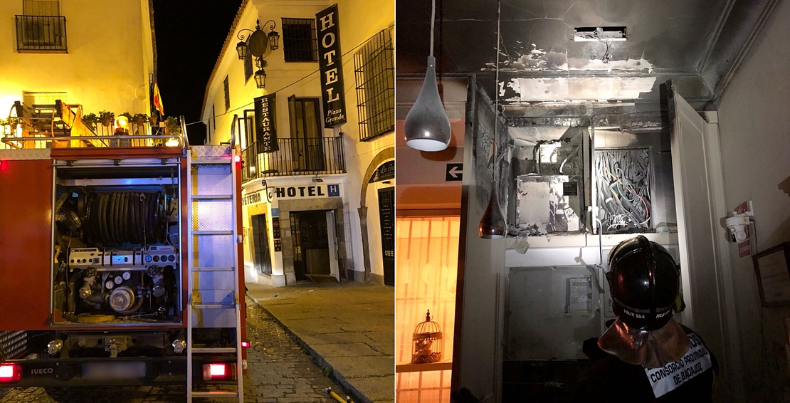 Evacuado un hotel en Zafra debido a un incendio