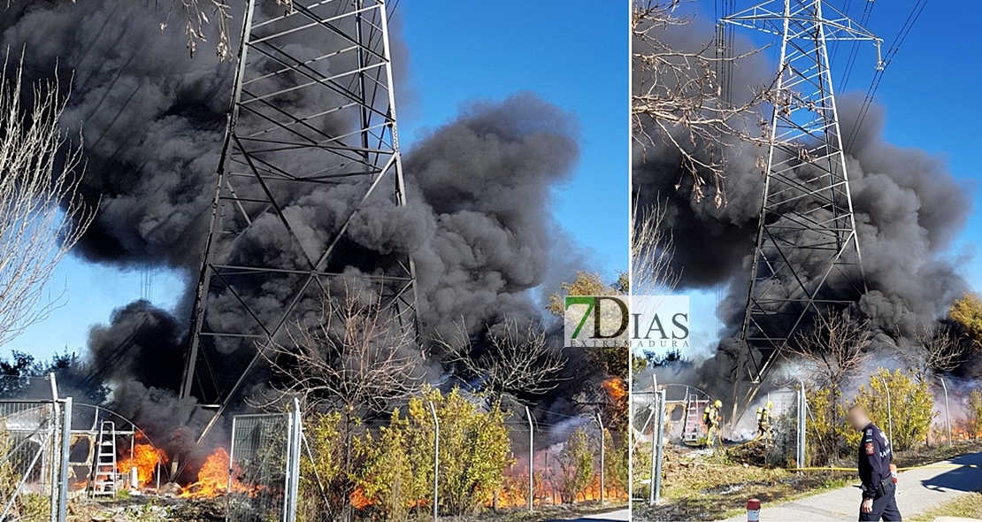 Importante incendio en un vivero de Navalmoral de la Mata