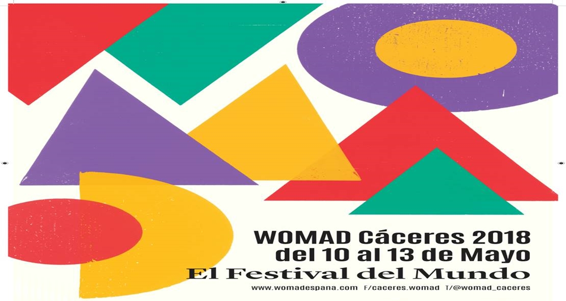 Formas geométricas y colores cálidos, imagen del WOMAD 2018