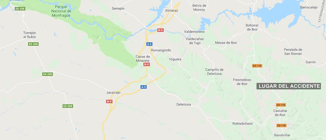 Herida grave en un accidente en la provincia de Cáceres