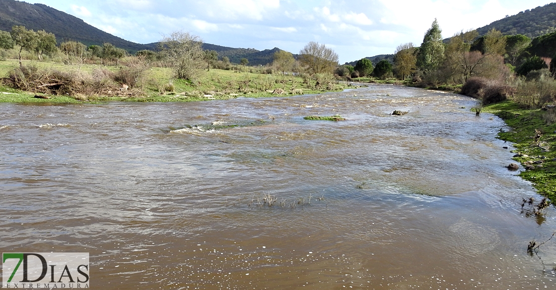 Así bajan los ríos en las comarcas de Sierra de San Pedro, Alcántara y Los Baldíos