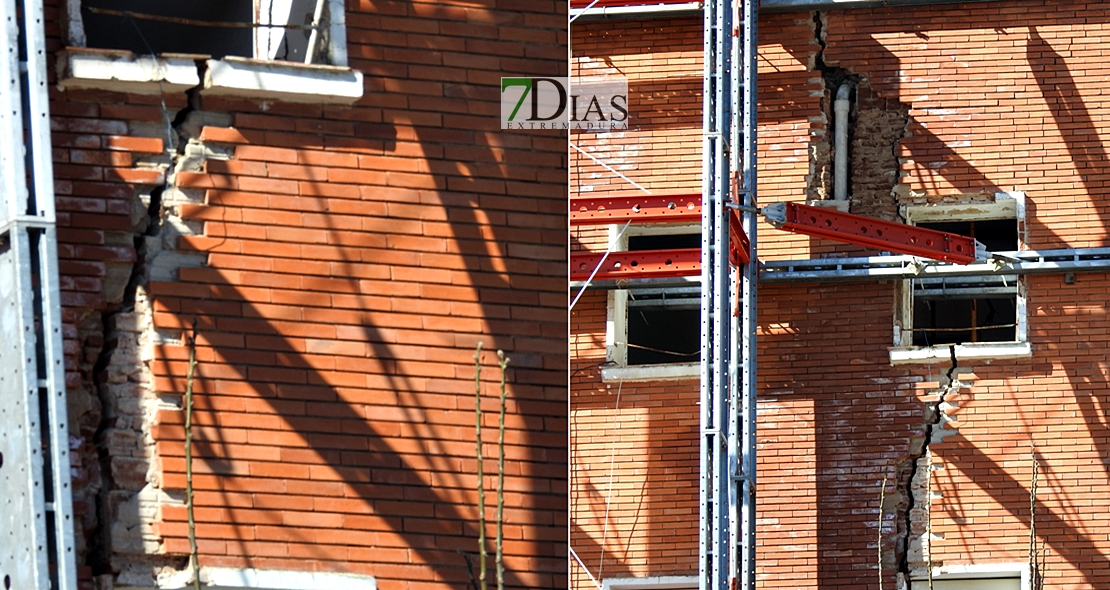 Cortes de tráfico ante el peligro de derrumbe de un edificio en Badajoz