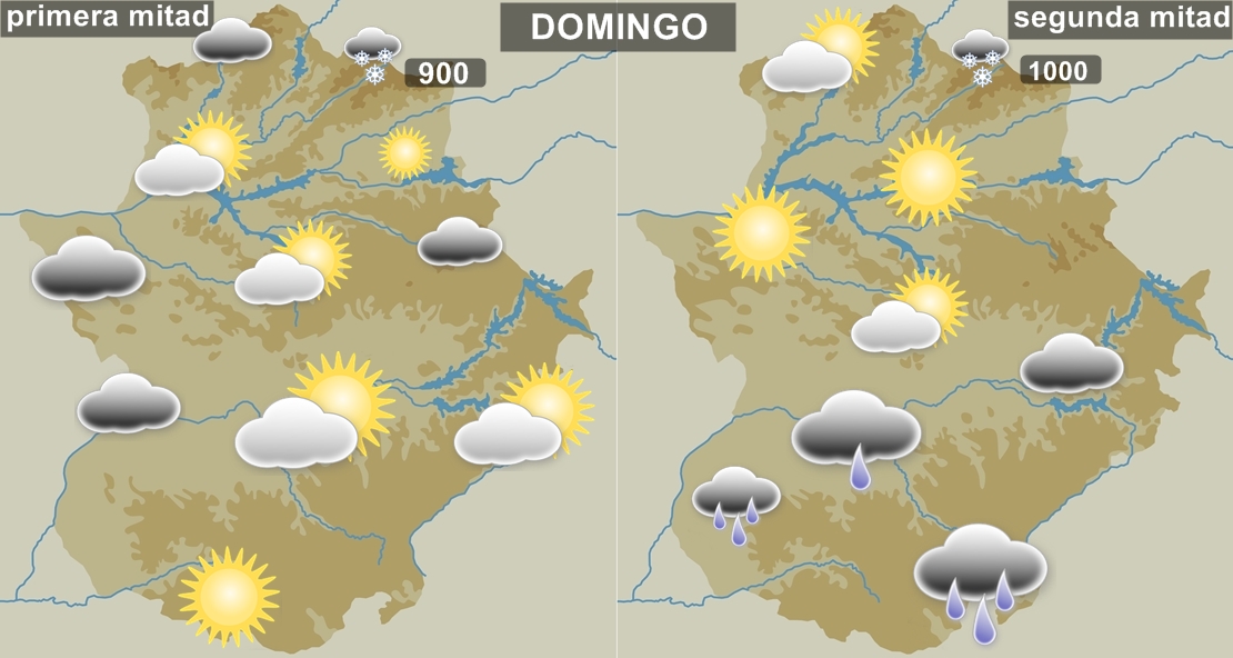 Previsión fin de semana: Sábado muy lluvioso en la provincia de Badajoz