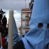 Los Ferroviarios procesionan por las calles de Mérida