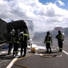 Un camión sale ardiendo en la A-66 a la altura de Monesterio