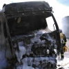 Un camión sale ardiendo en la A-66 a la altura de Monesterio
