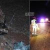 Accidente y vuelco en la carretera Badajoz - Corte de Pelas
