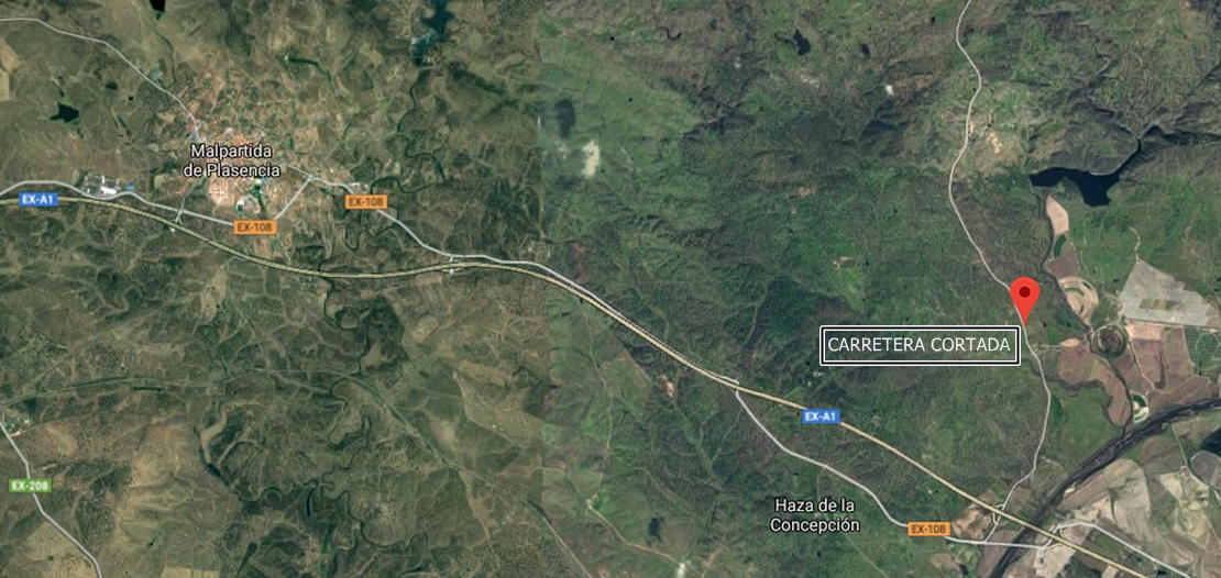 Dos carreteras cortadas al tráfico en la provincia de Cáceres