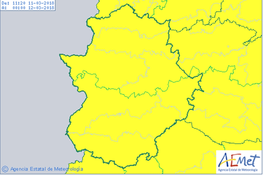 Felix complica el domingo en Extremadura con viento, lluvia y nieve en el norte