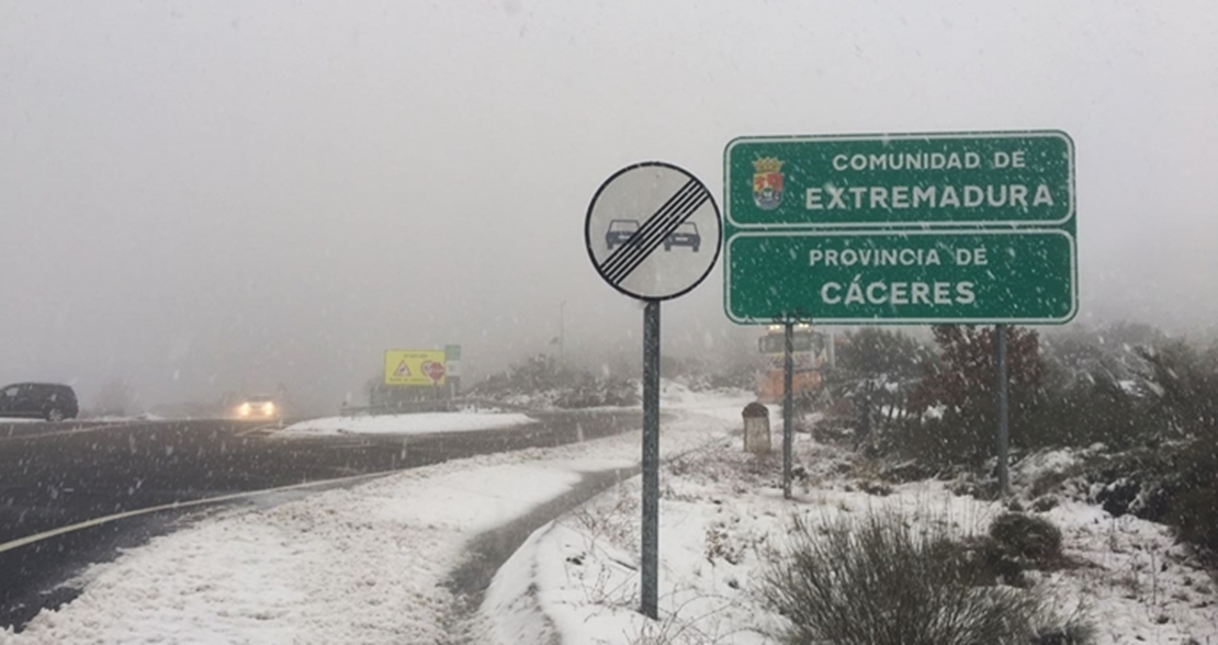 Alerta amarilla el lunes por nieve en el norte de Extremadura