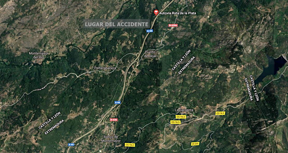 12 vehículos implicados en una colisión múltiple en la provincia de Cáceres