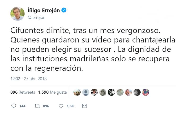 Arde Twitter con el último escándalo Cifuentes