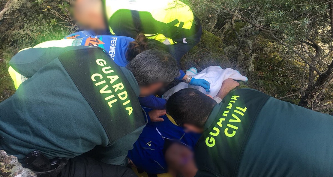 Rescatan a un senderista herido en Las Hurdes