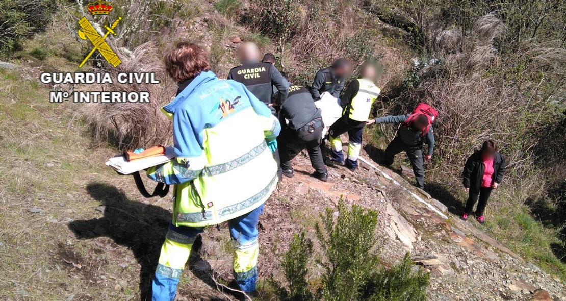 Rescatan a un senderista herido en Las Hurdes