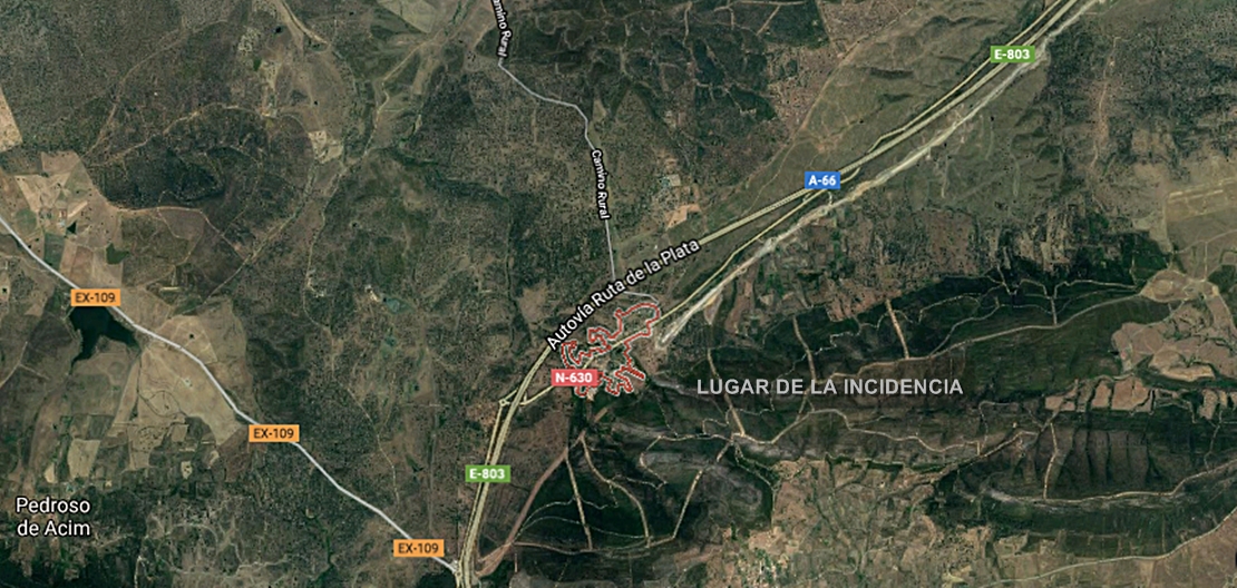 Cerrado un carril de la Autovía de la Plata
