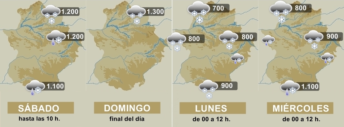 Cotas de nieve para los próximos días en Extremadura