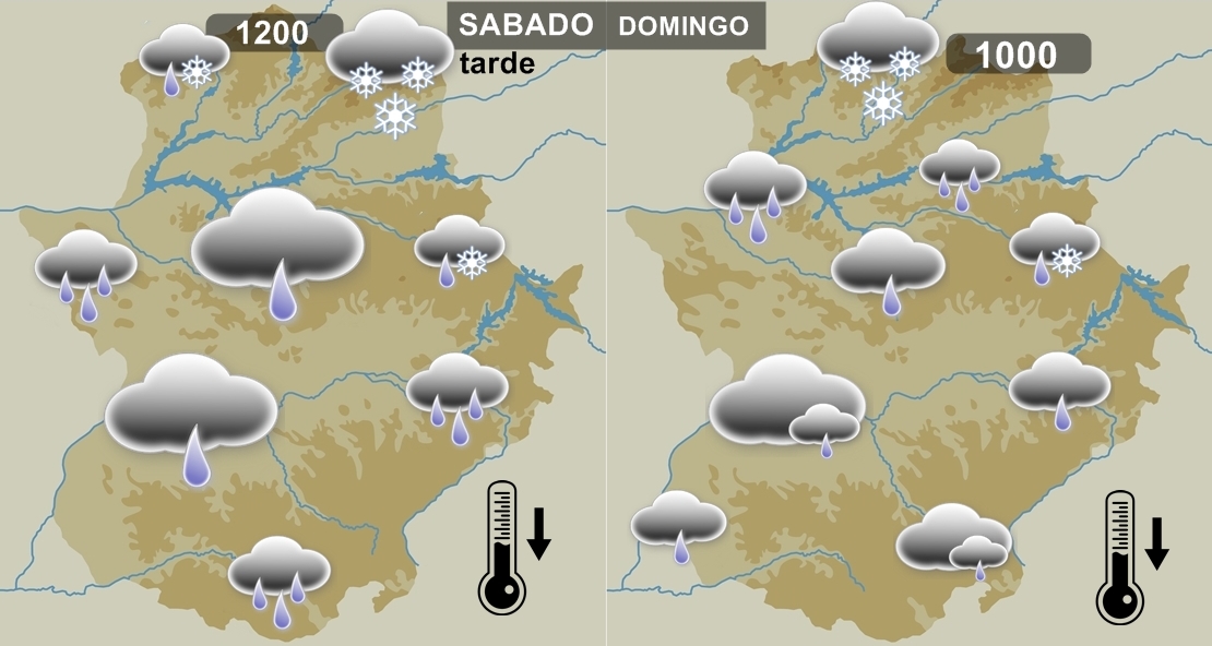 Las temperaturas bajarán 12 grados y volverá la nieve a Extremadura