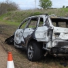 Investigan la aparición de un coche calcinado a las afuera de Badajoz