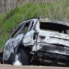 Investigan la aparición de un coche calcinado a las afuera de Badajoz