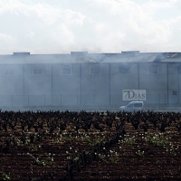 Arde una planta de reciclaje en Villafranca (Badajoz)