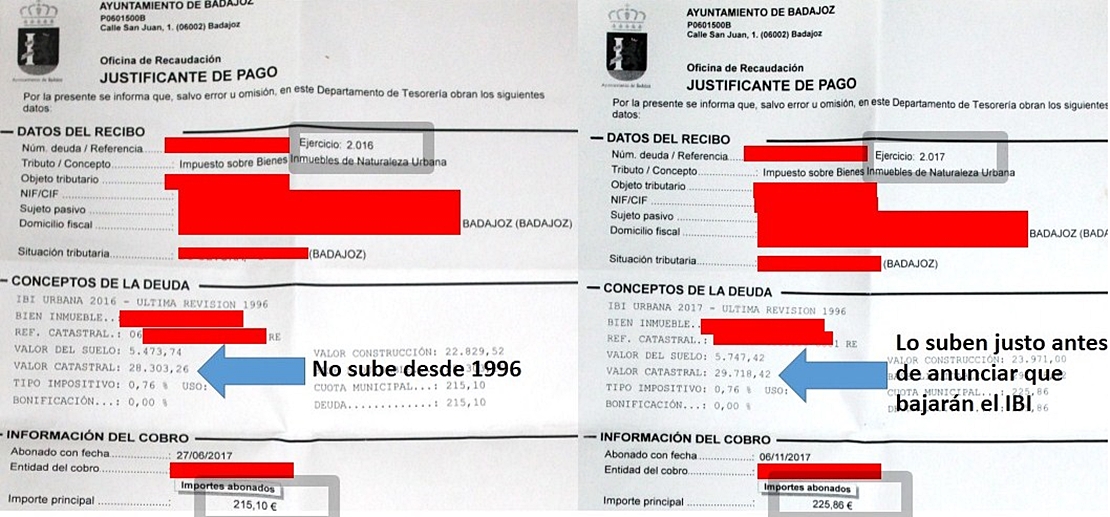 Juntos x Badajoz denuncia “trampas” en la bajada del IBI